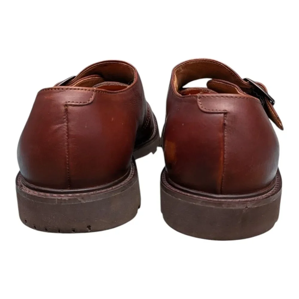 Florshiem Imperial Single Monk Strap Brown Leather Shoe Size 9D Dress Casual